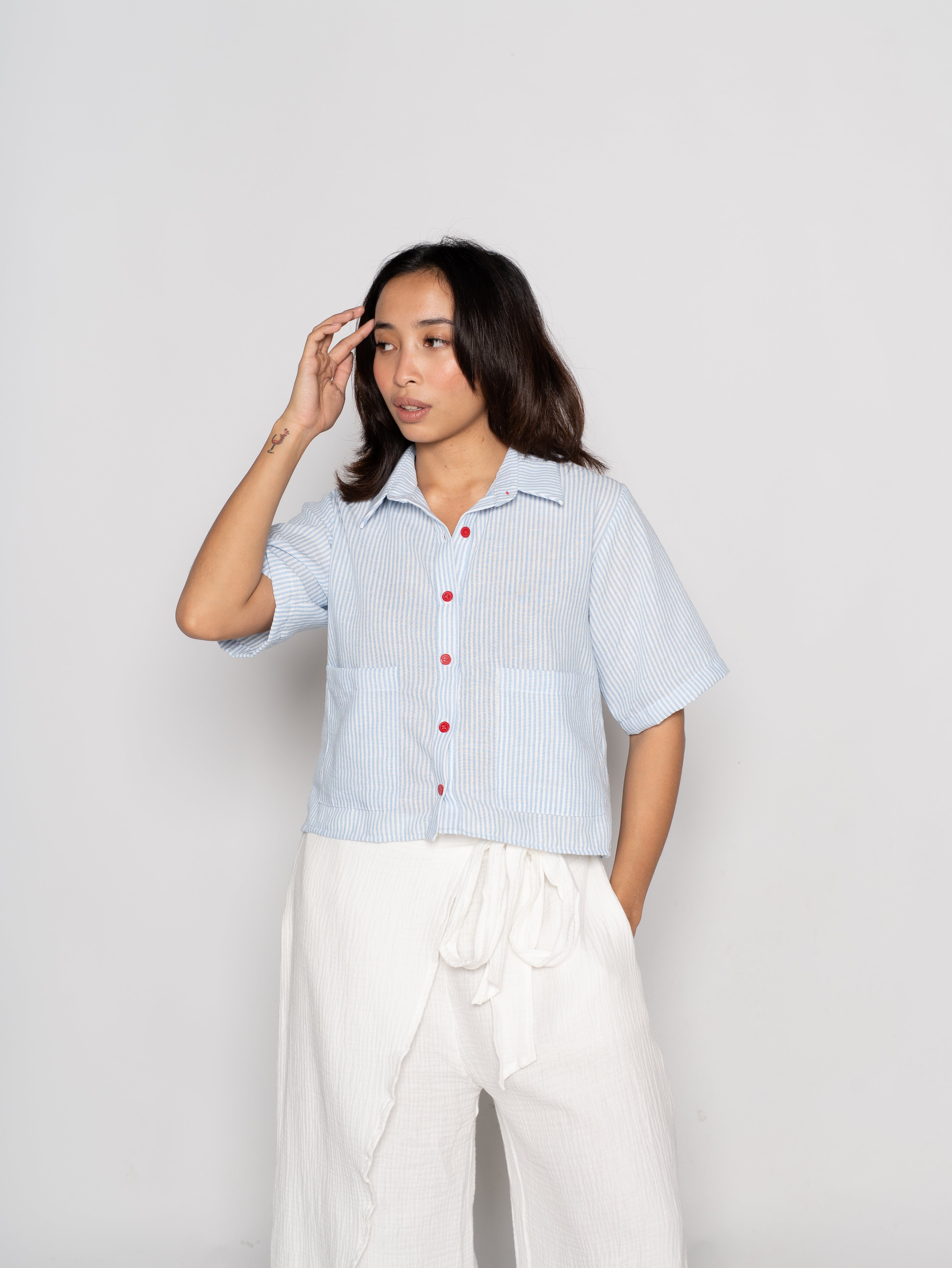 Milano Polo in Pinstripes