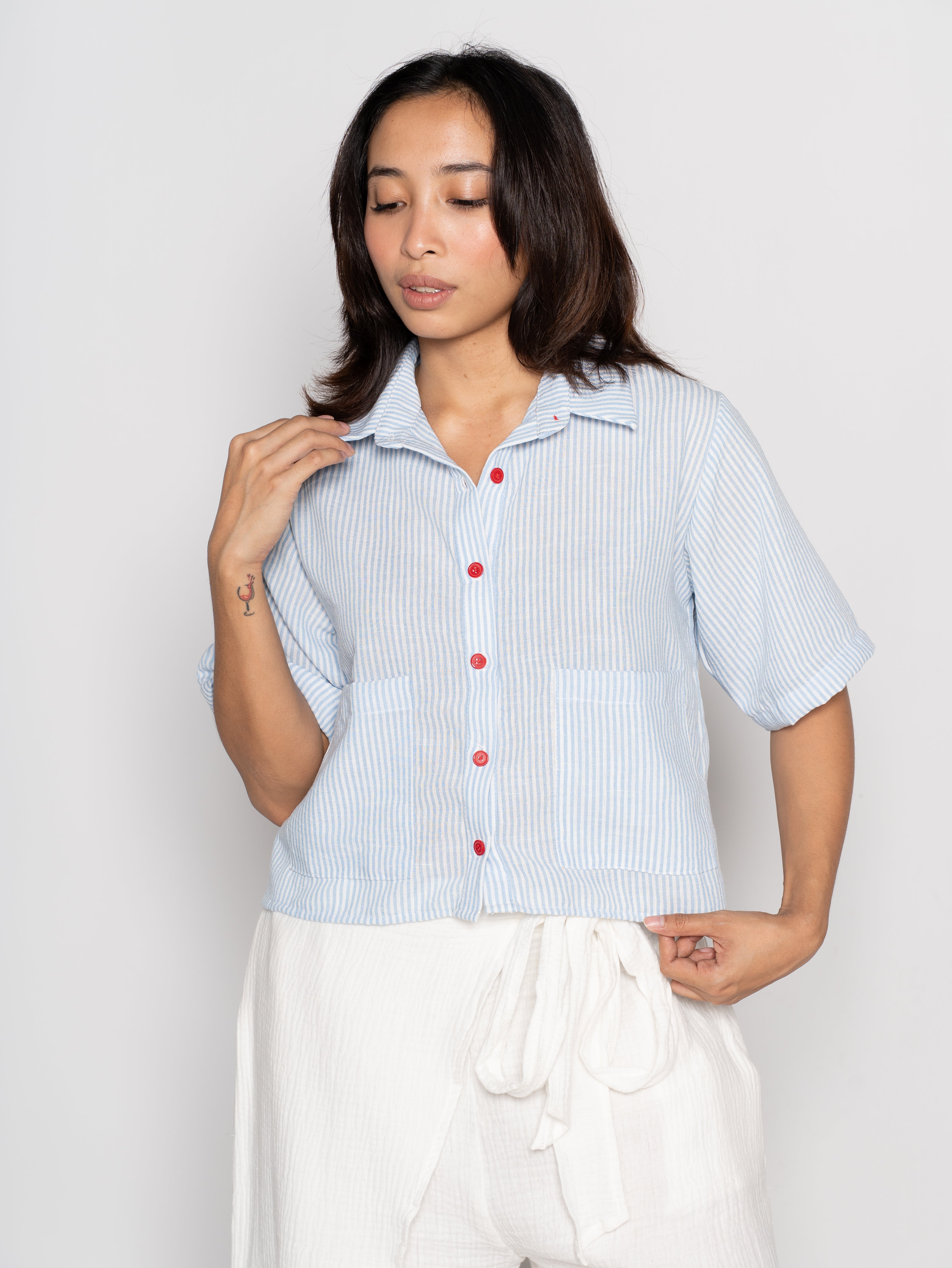 Milano Polo in Pinstripes